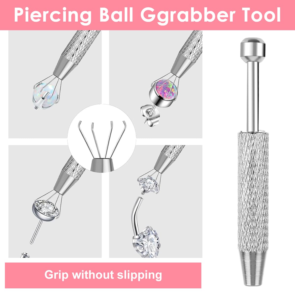 MAYCREATE Precision Claw Grabber Tool Set for Jewelry Making featuring Spring Loaded Claws | Stainless Steel 2 Rod Design