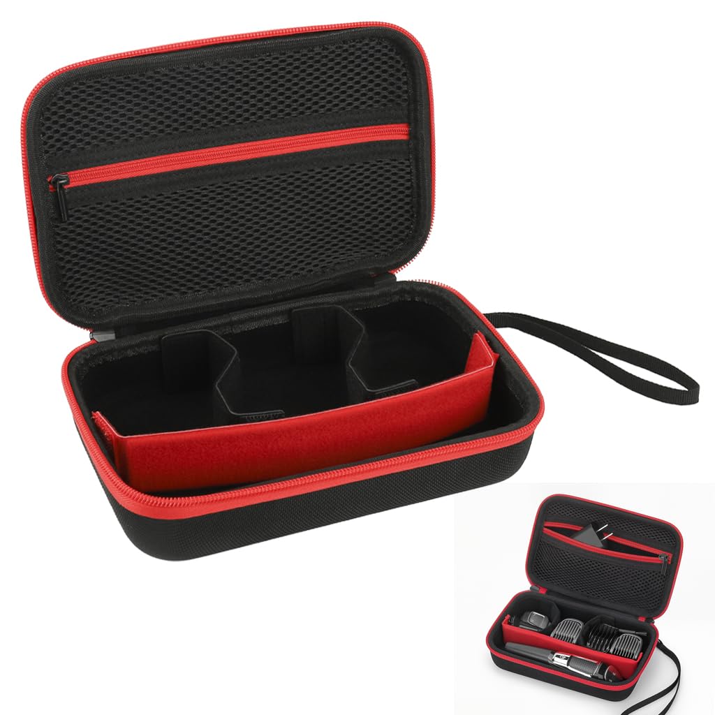 MAYCREATE Electric Shaver Storage Bag for Travel with Multi Compartments and Mesh Pocket 20x13x6cm