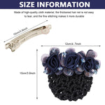 MAYCREATE Floral Hair Snood Net Barrette for Work or Dance with Alloy Clip and 2 PCS Set