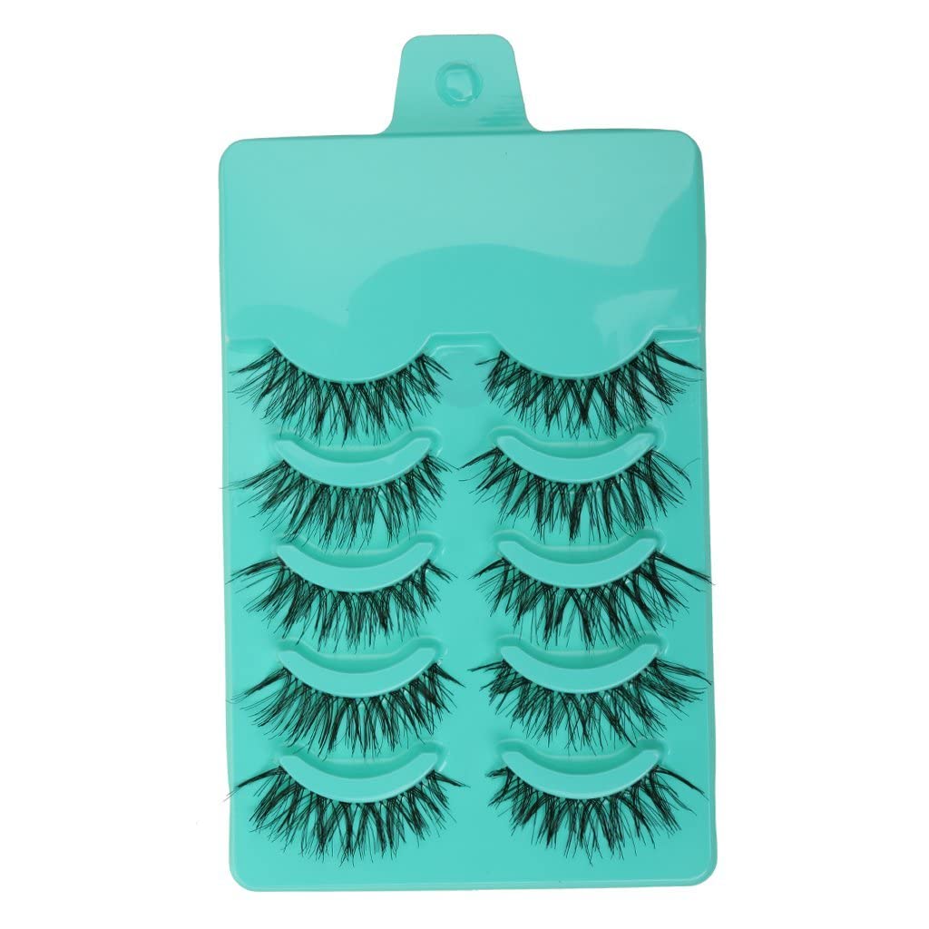 MAYCREATE False Eyelashes for Daily and Party Makeup with 15mm Messy Cross Design | Reusable Faux Mink Black Lashes