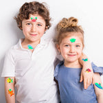 MAYCREATE Kids Temporary Tattoo Stickers for Parties with Night Glowing Effect 10 Sheets | Waterproof Cartoon Animals Design