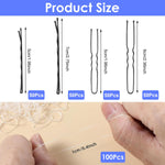 MAYCREATE Bobby Pins Set for Updos with U Pins and 100 Mini Rubber Ties | 300PCS Black