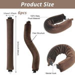 MAYCREATE Heatless Hair Curler for Overnight Curls with Jumbo Foam Rods and Satin Rollers | Brown Set for Women Styling