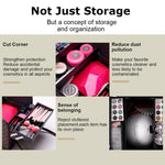 MAYCREATE Makeup Carrying Suitcase for Travel Artists with Four Foldable Layers and PU Leather Style | Large Organizer Box for Professional Use