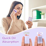 MAYCREATE Face Blotting Paper for Oily Skin with Mirror and Puff Pad | 200pcs Natural Linen Sheets