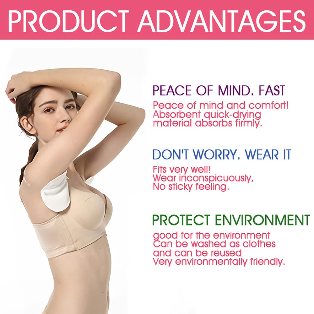 MAYCREATE Sweat Pads for Underarms with Invisible Shoulder Strap and Washable Polyester | 2 Pcs Reusable Pads for Women and Men