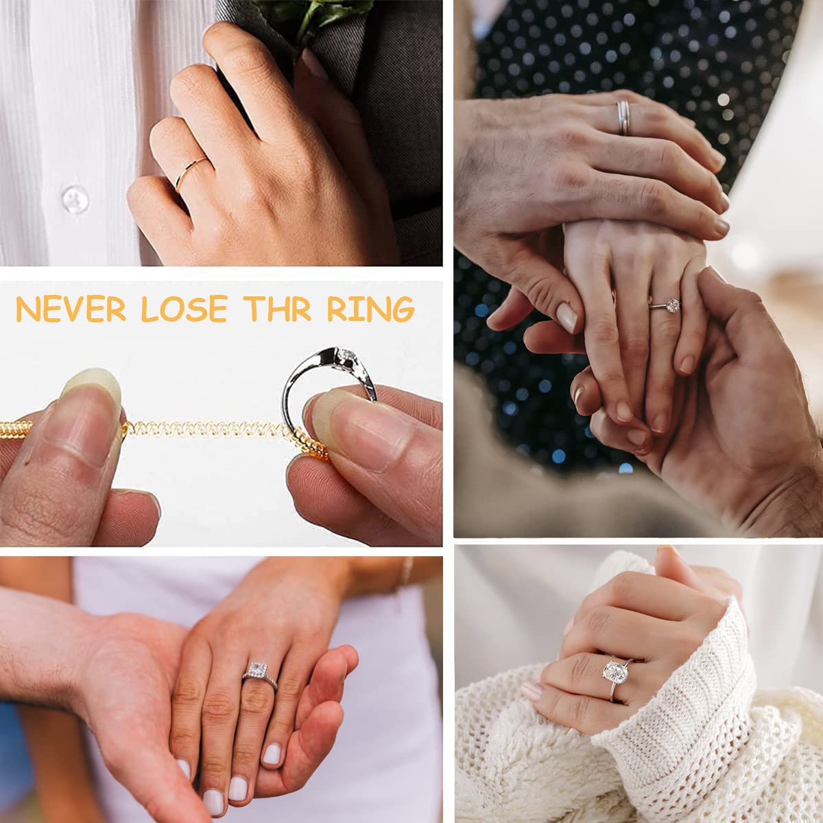 MAYCREATE Ring Size Adjuster for Loose Rings with 4pcs 10cm Spiral Cord and EVA Regulators | Includes 8 Transparent Clips and Measuring Tool