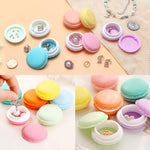 MAYCREATE 6Pcs Mini Travel Jewelry Box Creative Colorful Macaron Case Plastic Macaron Jewelry Box Storage Boxes for Makeup Bags Multi Purpose Storage Box for Earrings, Chain Bracelets, Necklace