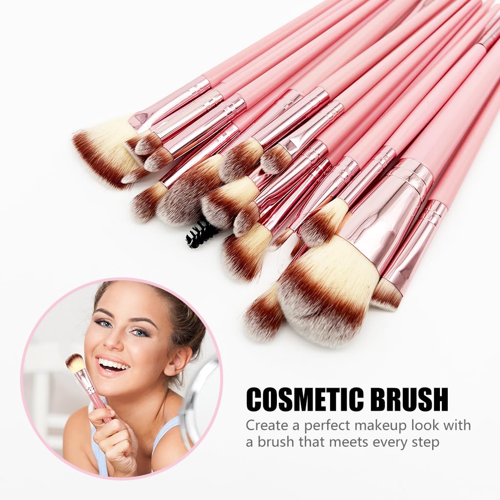 MAYCREATE Makeup Brushes Set for Daily Beauty Routine with 40 Pieces in Stylish Pink | Includes Sponges Headband and Face Pads