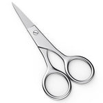 MAYCREATE Small Grooming Scissors Stainless Steel Facial Hair Scissors Trimmer Pointed Tip Straight Scissors Portable Beauty Scissors for Men Women