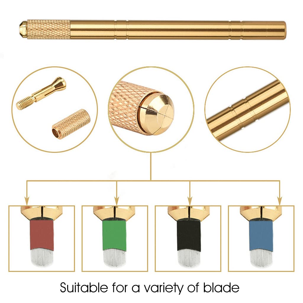 MAYCREATE Microblading Eyebrow Pen Needle Kit for Practice with Lock Pin Design and 3D Silicone Skin | 3PCS Set