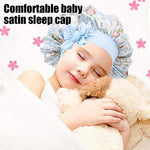 MAYCREATE Kids Silk Bonnet for Sleeping with Elastic Band and Floral Print | 2pcs Satin Hair Cap for Baby 2–8 Years