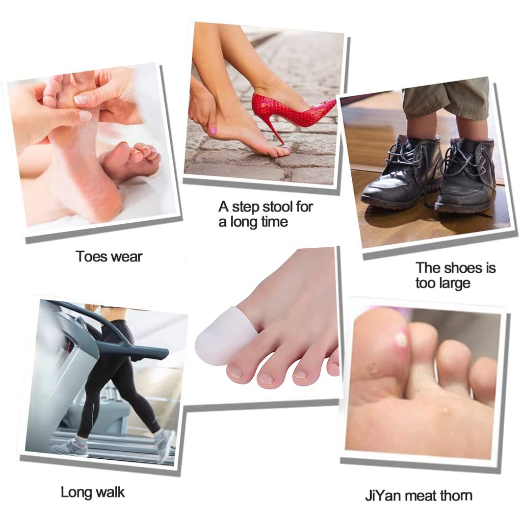 MAYCREATE Toe Separator for Big Toe Pain Relief with 3 Pairs 2 in Silicone Gel Caps | Prevent Blisters and Corns