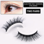 MAYCREATE False Eyelashes for Daily and Party Look with Self-Adhesive 3D Design | 2 Pairs 10mm Black