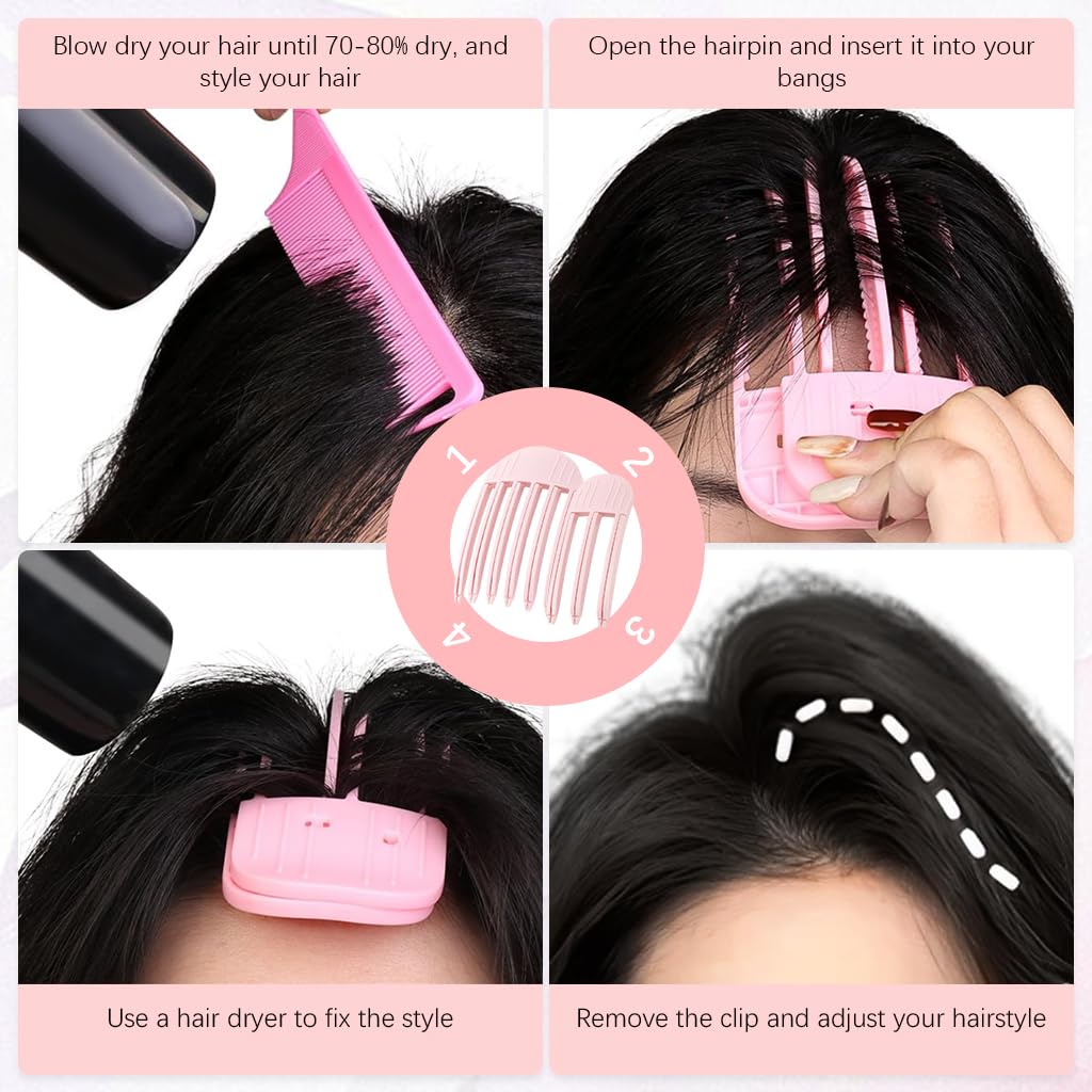 MAYCREATE Hair Volume Clip for Root Lifting and Fluffy Style 8PCS Light Pink Set