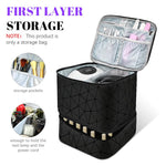 MAYCREATE Travel Nail Polish Organizer Bag for 30 Bottles with Double Layer Design | PU Makeup Storage Case