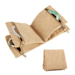 MAYCREATE® Jewelry Organizers Pouch with Zipper Foldable Jewelry Display Pouch Jewellery Storage Case for Necklaces Earrings Rings Bracelets Champagne