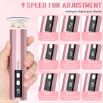 MAYCREATE Electric Foot Callus Remover for Pedicure with 9 Speed Control & 30PCS Sandpaper | Rechargeable Cordless Dual Head Nail File