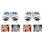 MAYCREATE Face Gems for Festival and Rave Makeup featuring Rhinestone Stickers Blue 2PCS