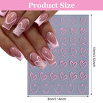 MAYCREATE Heart Nail Stickers for Women and Girls featuring 8 Sheets Graffiti Designs | Black White Pink Decals