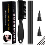 MAYCREATE Beard Pencil Filler with 2 Pen Nibs and Brush for Natural Beard Shaping | Coffee