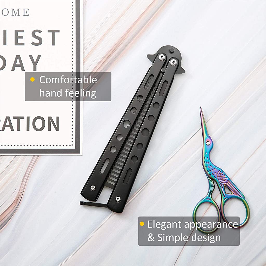 MAYCREATE Butterfly Comb for Training and Styling with 12.7cm Folding Design Stainless Steel