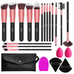 MAYCREATE® Makeup Brush Set Professional 22PCS with Storage Pouch Brush Sets in Makeup with Ultra Soft Bristles Premium Makeup Brushes Kit with 2 Makeup Sponges+2 Powder Puff +1 Brush Cleaner