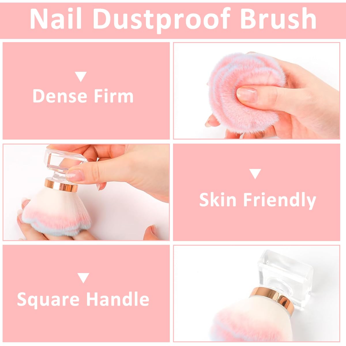 MAYCREATE Nail Dust Brush for Acrylic Nails featuring Fine Fiber Bristles and Acrylic Handle