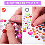 MAYCREATE 5 Sheet Gem Stickers Rhinestones Acrylic Color Self Adhesive Face Jewels Stickers for Women Girls Kids DIY Crafts, Makeup, Nail Art, Sketchbook and Decorations