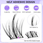 MAYCREATE Self Adhesive Eyelash Clusters 120 pcs for Easy Lash Styling with Tweezer 11–13 mm