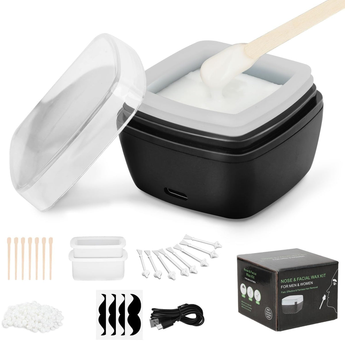 MAYCREATE® Men's Nose Wax Removal Painless Hair Removal for Nose and Ears - Portable Melt Machine for Home Travel Use