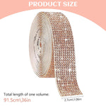 MAYCREATE® 1 Roll DIY Rhinestone Ribbon Tape 1 inches x 1 Yard Self Adhesive Champagne Pink Rhinestone Tape DIY Sparkling Resin Rhinestone Strips for DIY Craft, Wall Decoration, Scrapbook Art