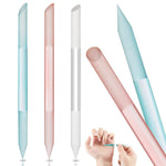 MAYCREATE 3pcs Glass Nail File Nail Filer Double Ends Cuticle Pusher Nail Filer Crystal Column Nail Filer Cuticle Pusher Manicure Tool