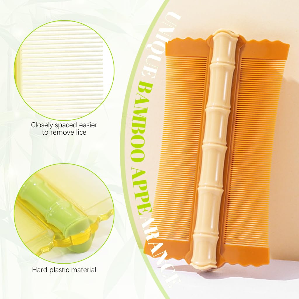 MAYCREATE Lice And Nits Removal Comb 3Pcs for Women and Kids with Double-Sided Fine Teeth | Dandruff and Flea Care