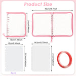 MAYCREATE Press On Nail Organizer with 4 Insert Pages and Acrylic Tape, Pink | Reusable A5 Nail Storage Book