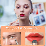 MAYCREATE Lipstick Silicone Brush for Travel Makeup with Dual End Applicator and Pink Lid
