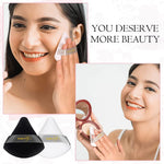 MAYCREATE Powder Puff for Makeup with Triangle and Round Design | 2pcs 7.2×7.0cm Reusable Cotton Sponges