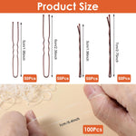MAYCREATE Bobby Pins Set for Updos with 300 pcs Pins and Rubber Ties | Brown Metal for Women