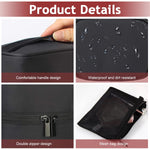 MAYCREATE Small Makeup Bag for Travel featuring Standup Dual Zipper Design and Waterproof Nylon | Black Portable Vanity Pouch for Women