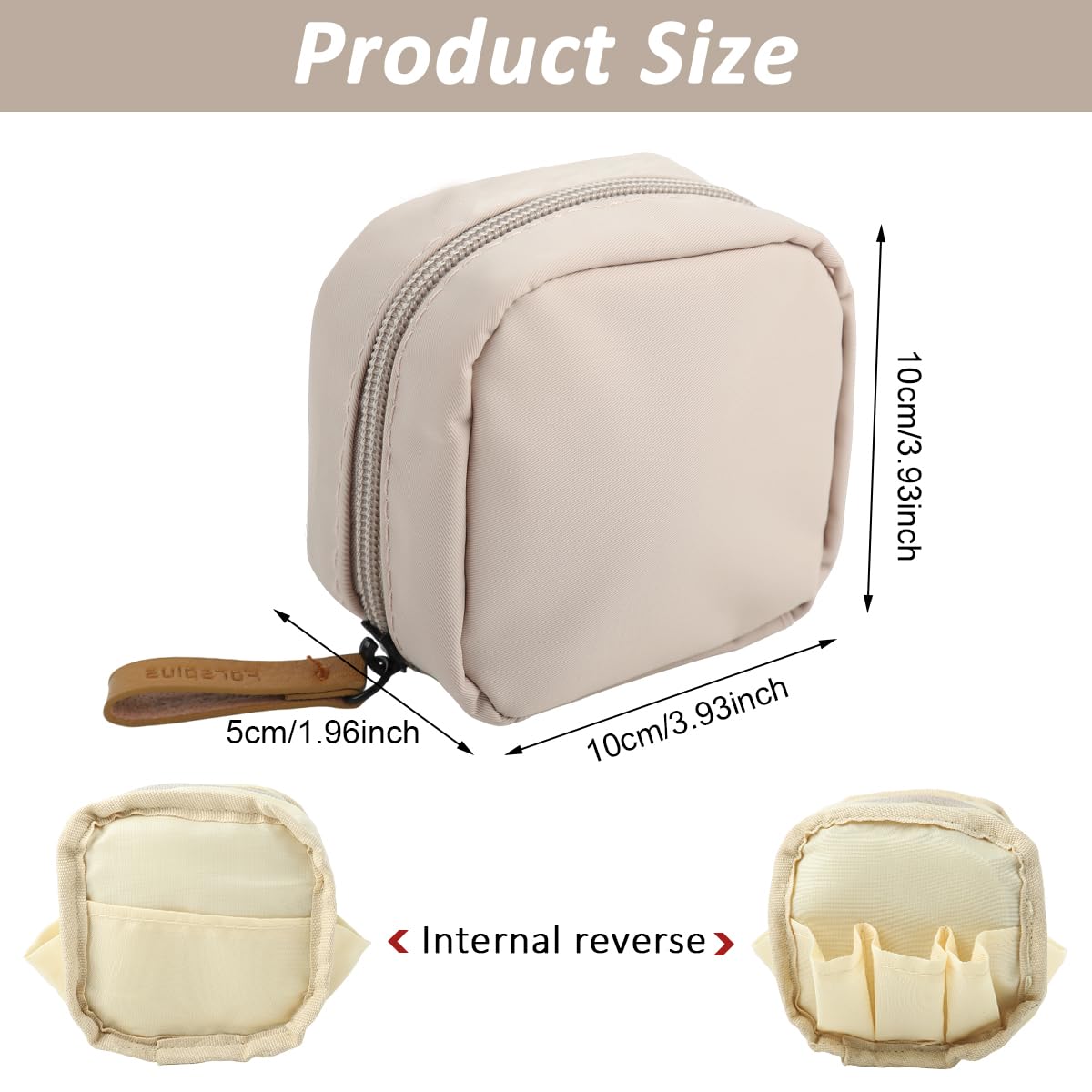 MAYCREATE Small Lipstick Makeup Pouch for Travel with Handstrap | 3.9 in Waterproof Nylon Bag