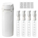 MAYCREATE® 4-in-1 Travel Bottles for Toiletries Dispenser Storage Organizer, Clear 30ml PET Pump Leak Proof Toiletry Bottles Refillable Containers for Shampoo Lotion Soap & Travel Essentials