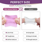 MAYCREATE Lint Free Nail Wipes 1000PCS for Polish Removal and Eyelash Cleaning | Soft Non Woven Design