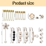MAYCREATE Pearl Pin Brooches for DIY and Fashion Use featuring 55 pcs with Secure Closure | Alloy and Rhinestone Design
