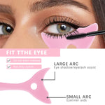 MAYCREATE® Mascara Eyelash Shield Applicator Guard Tool, 3 in 1 Reusable Silicone Auxiliary Eyeliner Eyelash Guide Mask Scraper Makeup Tool for Beginners - Pink