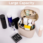 MAYCREATE Makeup Bag for Travel with Dual Zipper Standup Design 16.5×12×7 cm Nylon Pink