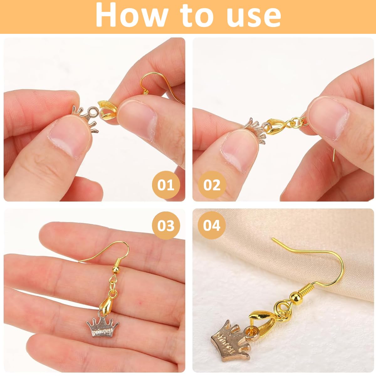 MAYCREATE Earring Hooks for Jewellery Making with 100 Hooks and 50 Backs | Hypoallergenic Gold Stainless Steel DIY Kit