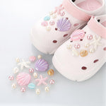 MAYCREATE Seashell Shoe Charm Set for Clogs with 17 Pieces featuring Glossing Resin Design
