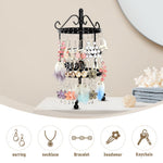 MAYCREATE Hoop Earrings Organizer for Over 50 Pairs with 3 Tier Rotating Metal Stand | Black