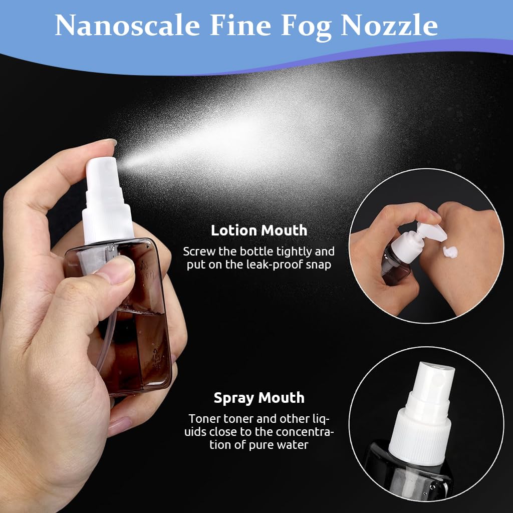 MAYCREATE Travel Bottles Set for Toiletries with Leak Proof Case and 4×50ml Refillable Containers