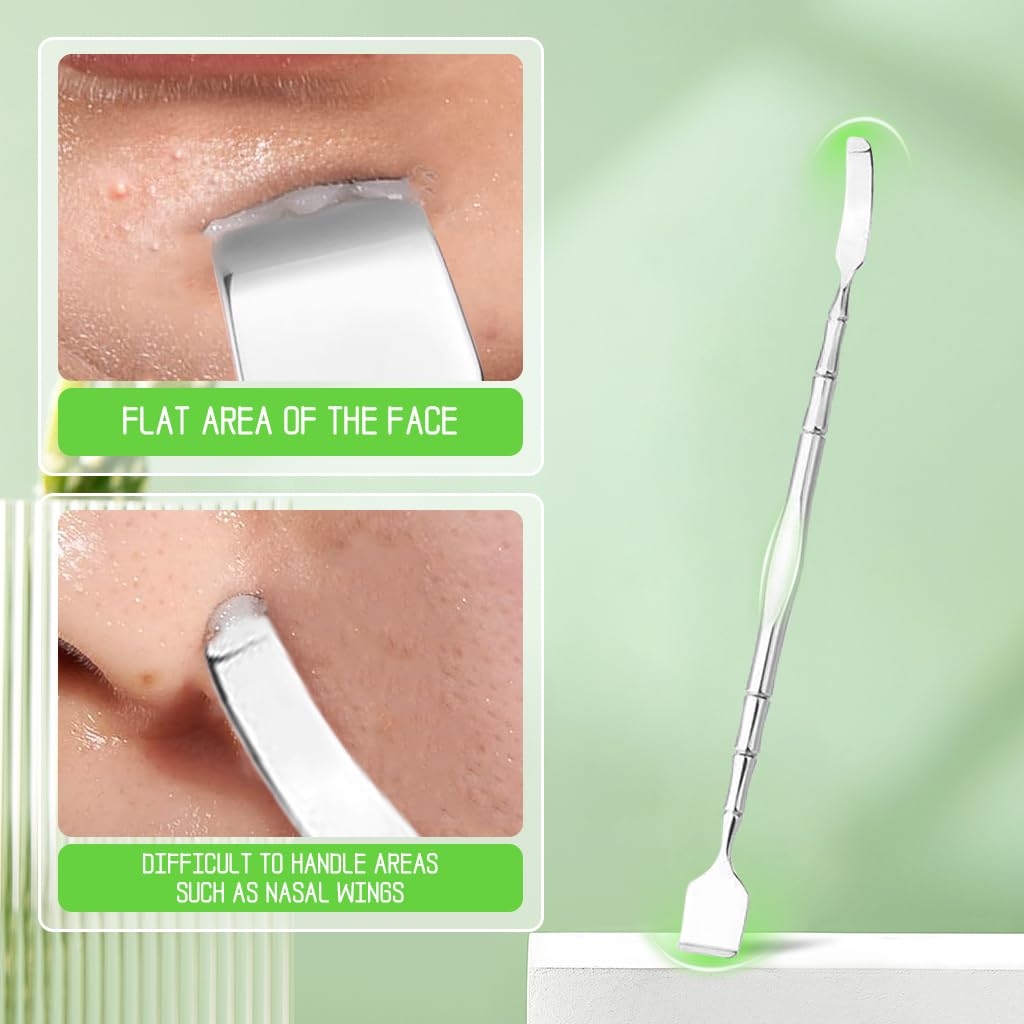 MAYCREATE Pimple Remover Tool for Deep Pore Cleansing with Dual Head Extractor & Stainless Steel
